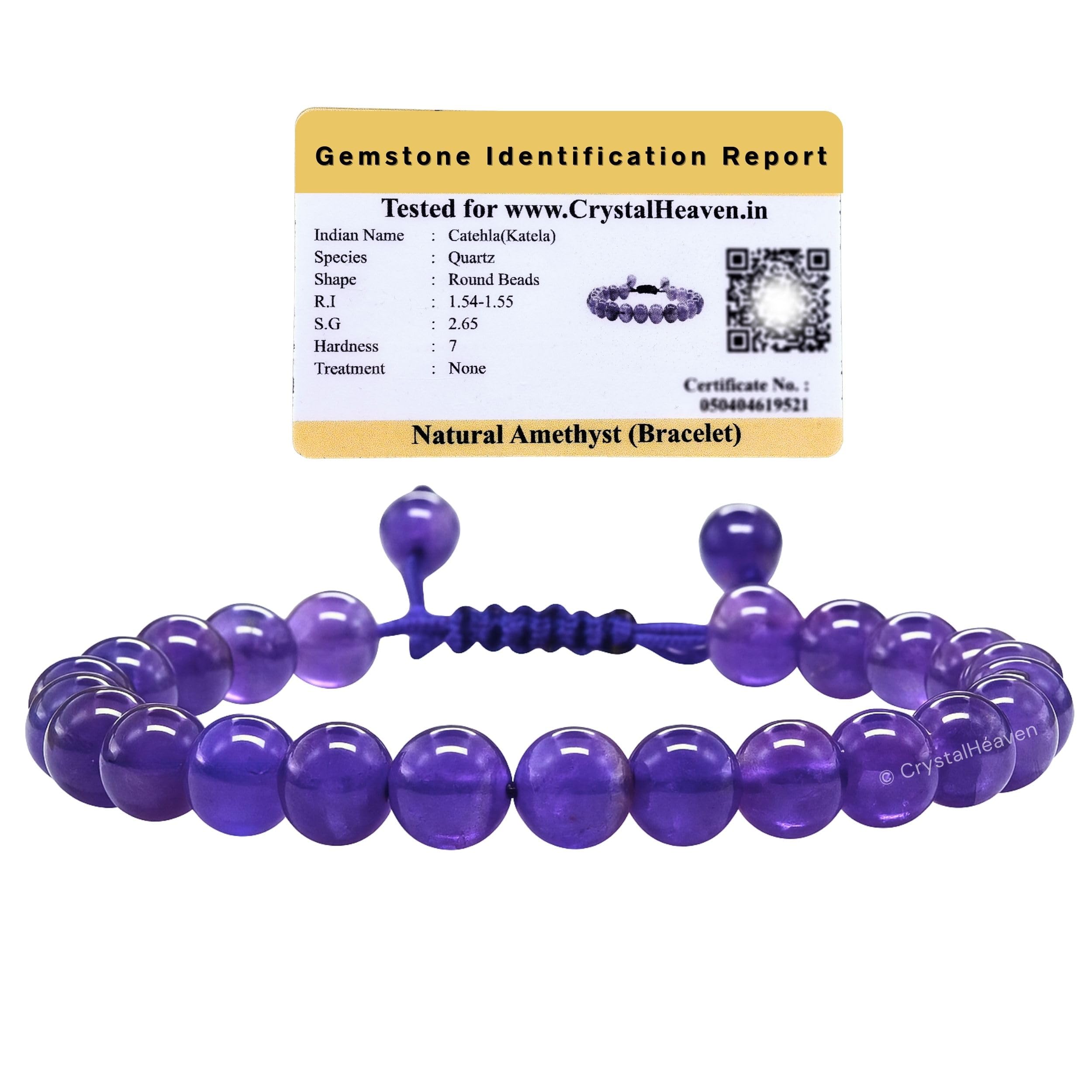 Certified Crystal Bracelet for Women Men with Healing Crystal and Reiki Stone - Original Authentic Gemstone Adjustable Beaded Bracelet for Money, Wealth Success & Positive Energy
