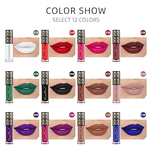 Miniatura 7 de Lápiz labial líquido blanco mate para mujer, brillo de labios impermeable de larga duración, pintura facial y corporal, escultor de labios que no se