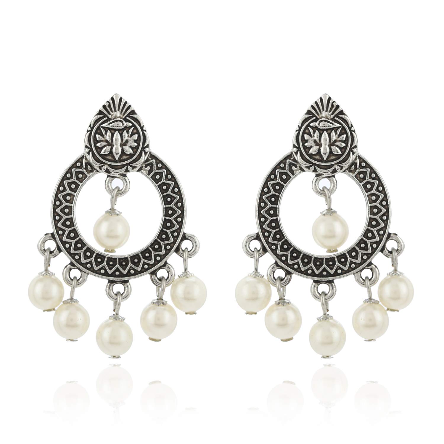 See full amazon price history chart for Estele Oxidised silver with white hangings for women Estele Oxidised silver with white hangings for women (B08CPZS2PD) Amazon Price History, Amazon Price Tracker