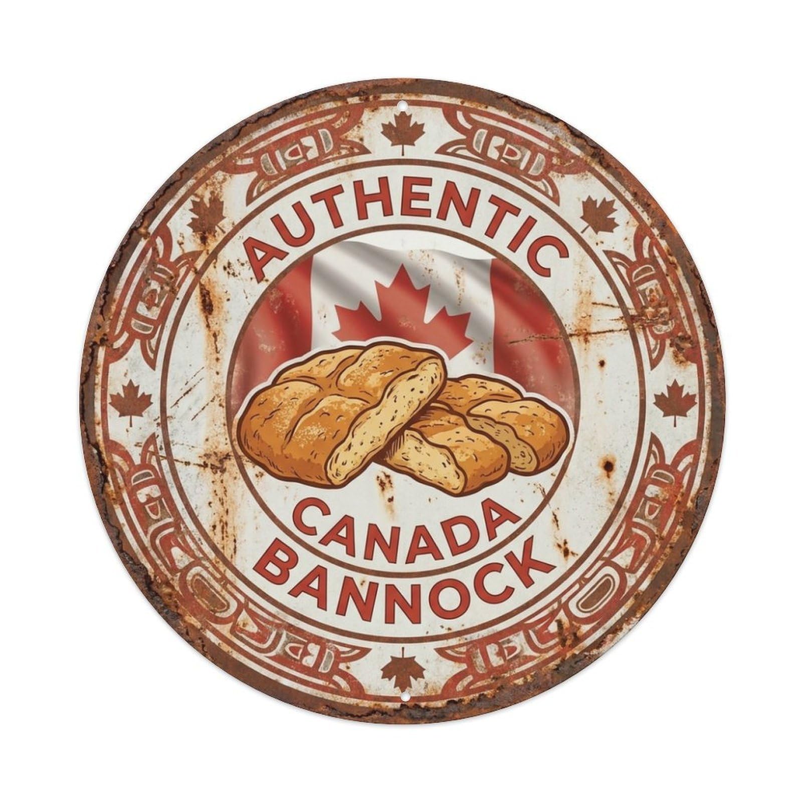 Olhnbad Style Canada Bannock Travel Flatbread Regional Cuisine Metal Tin Sign