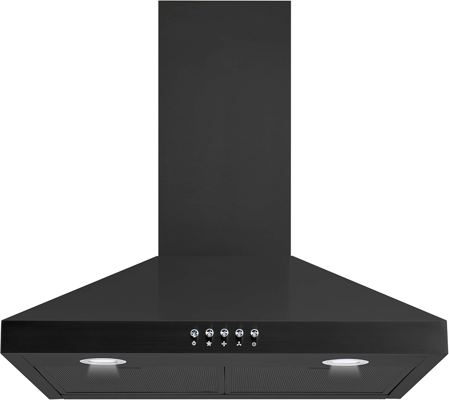 Winflo 30 In. Convertible Wall Mount Range Hood in Black
