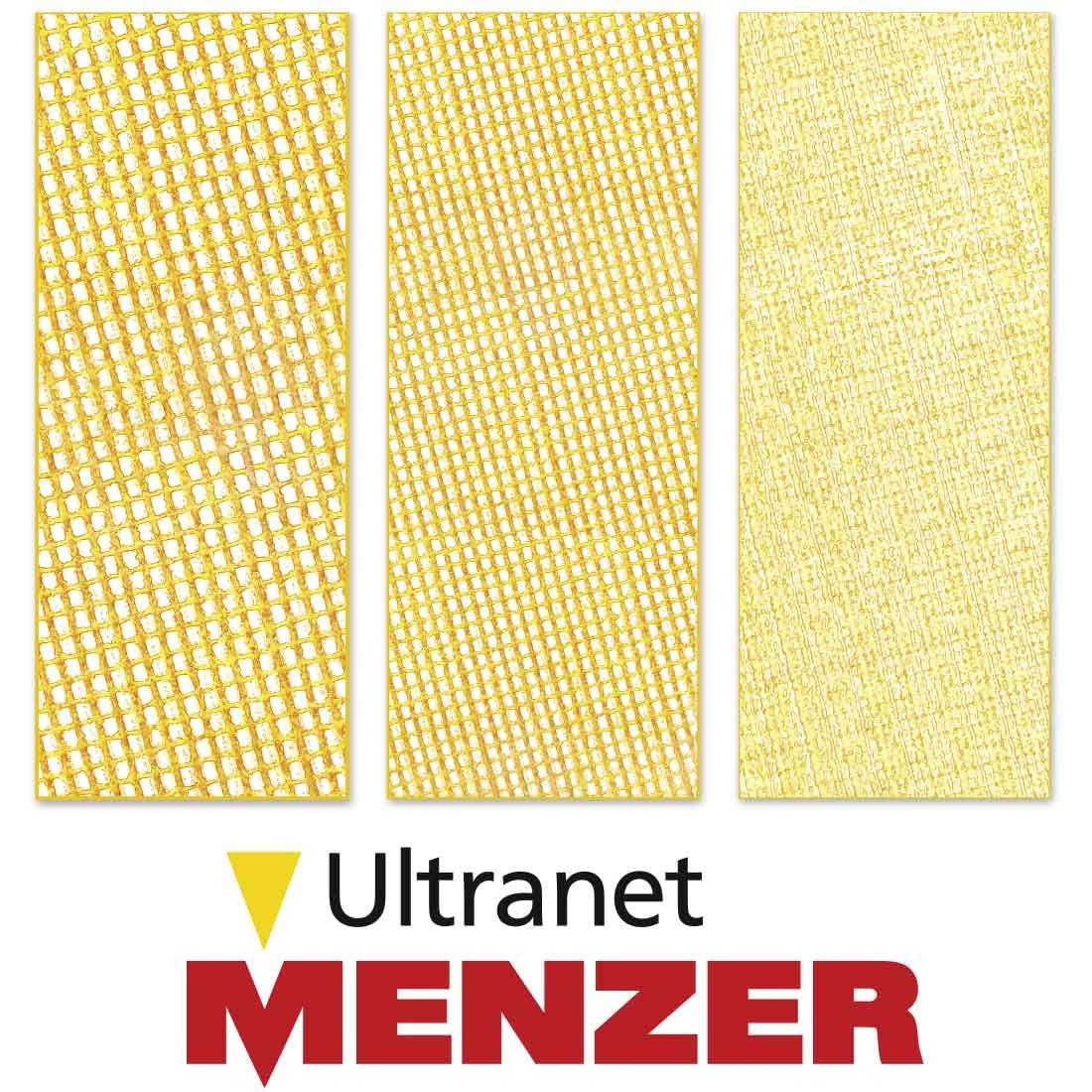 MENZER Ultranet mallas abrasivas 230 x 115 mm (25 pz.) G150 | p. Lijadoras orbitales, Corindón superior blanco, soporte de gancho y bucle