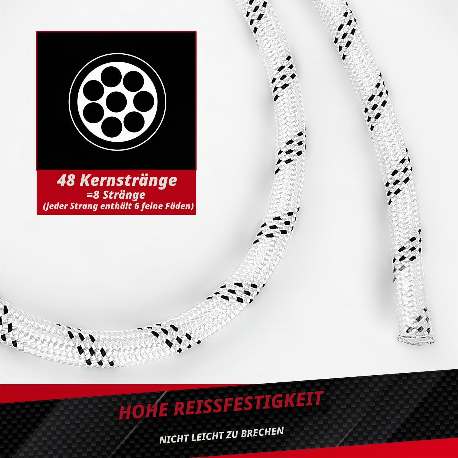 Seilrolle Umlenkrolle Edelstahl mit Nylonseil 30 m × 12 mm, 35 kN(3500 kg) Seilrolle für Garage, Dachboden & Outdoor