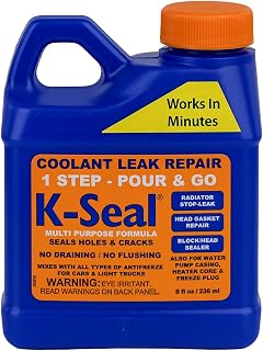 K-Seal ST5501 Permanent Coolant Leak Repair - Head Gasket Sealer, Radiator Stop Leak, 8oz No Flush, All Antifreeze Compatible