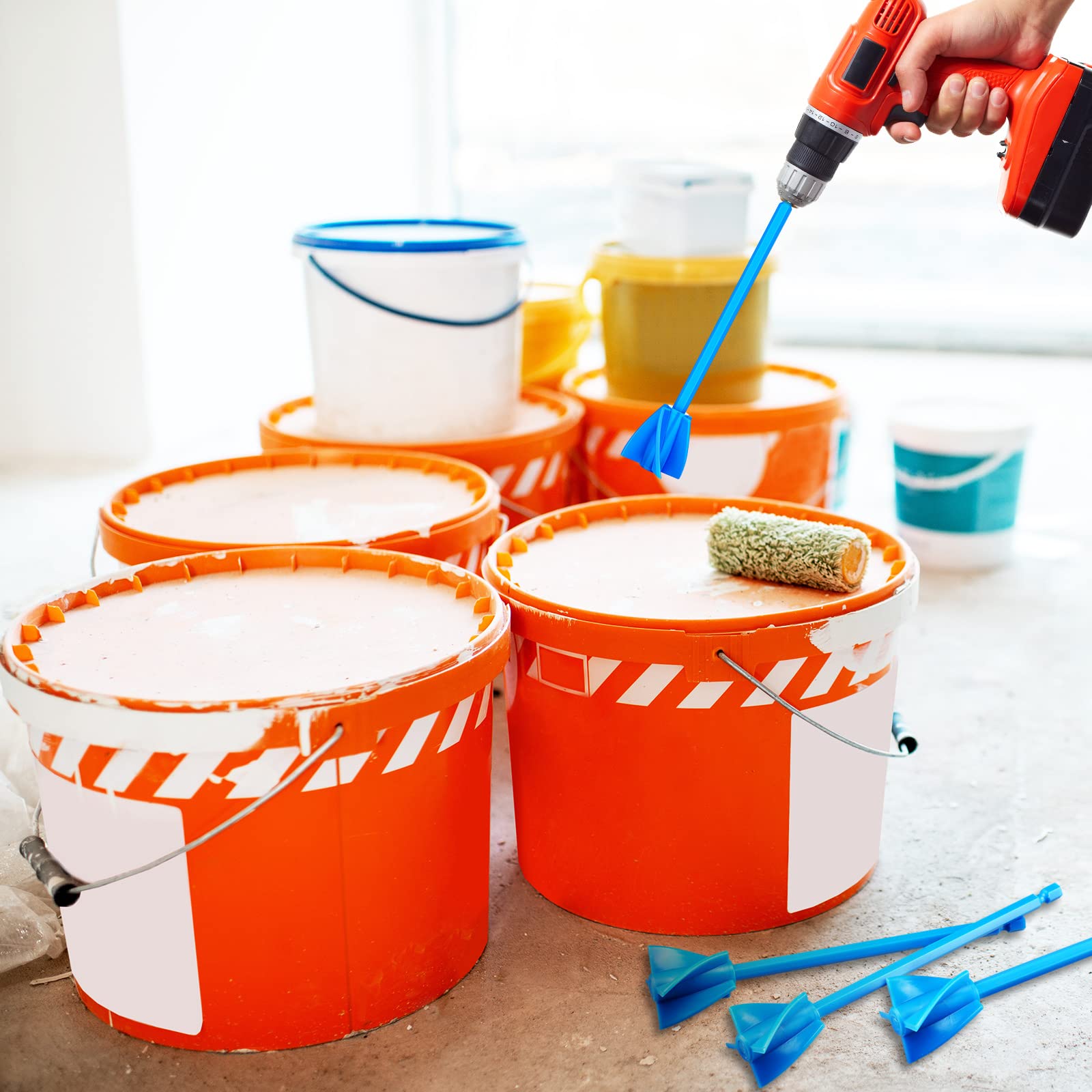 12 piezas de accesorios mezcladores epoxi para taladro helix mezclador de pintura reutilizable mezclador de resina agitadores de pintura accesorio de taladro para taladro mezclador de resina para