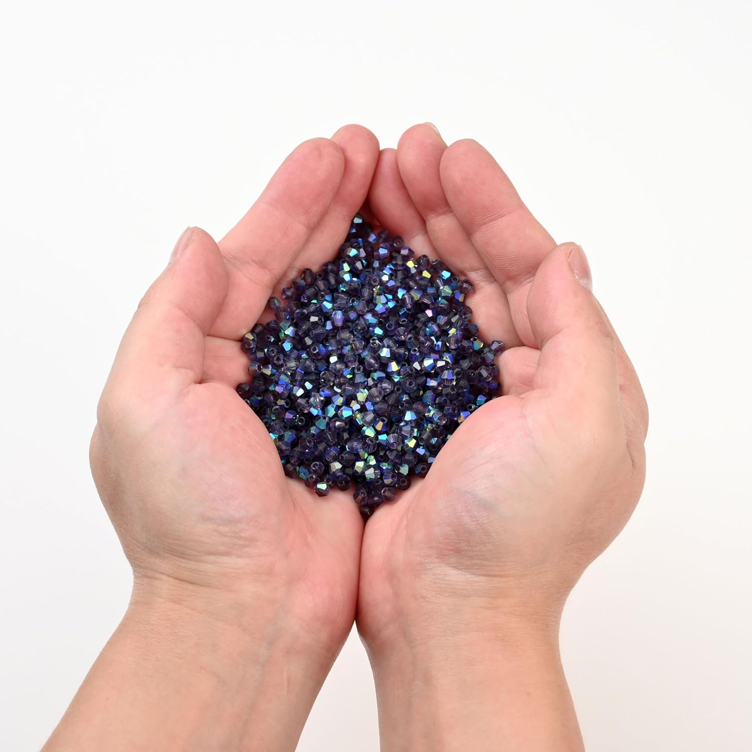 1000pcs 4 mm Bicone Crystal Beads Faceted Crystal Glass Beads Bulk for Jewelry Making DIY Necklace Bracelet Earring (Violet AB Color) - Image 3