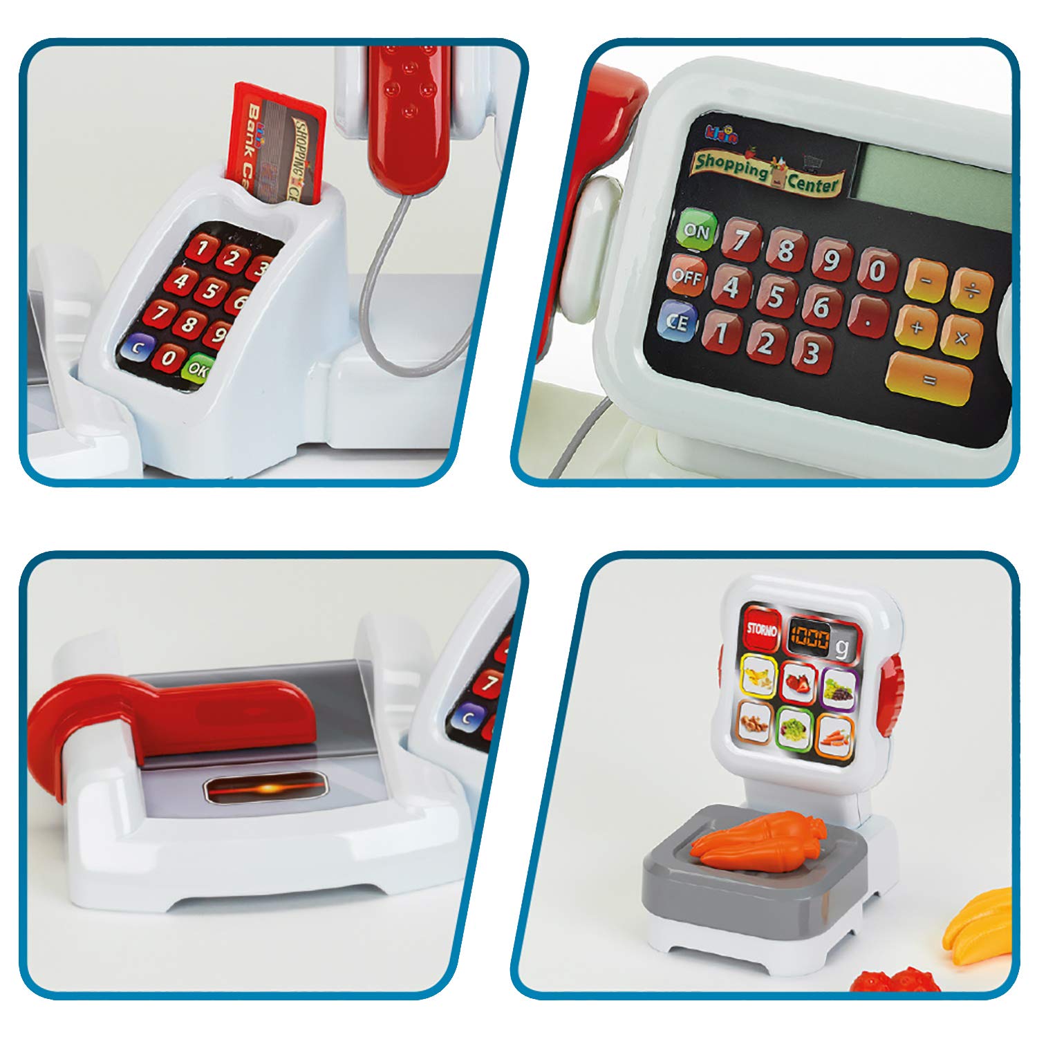 Theo Klein 9347 Electronische Kassen- und Wiegestation mit Folientastatur, Spiel