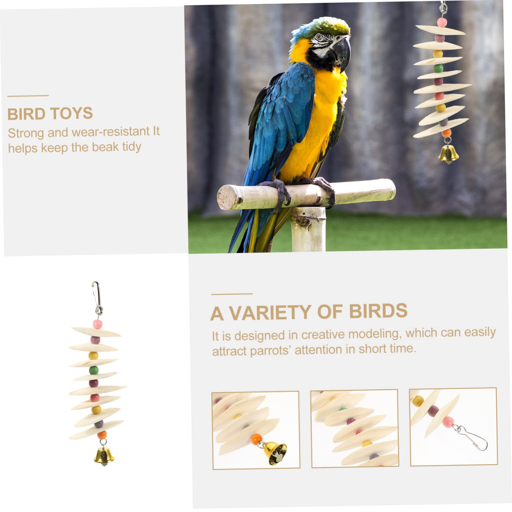 BESPORTBLE 4 Pièces Jouet à mâcher Perroquet Cute Mignonette Jouet Oiseau Domestique Alimentation à mâcher s pour Petits Oiseaux s pour Oiseaux Perroquet à mâcher os de seiche
