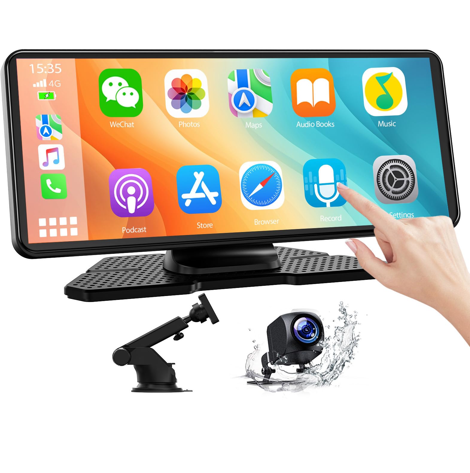 LAMTTO Autoradio Wireless CarPlay & Android Auto, Portatile Car Play Display Auto con Schermo Touch 6,86 Pollici, 1080P Retrocamera Bluetooth Navigazione/Mirror Link/Assistente Vocale/FM/AUX