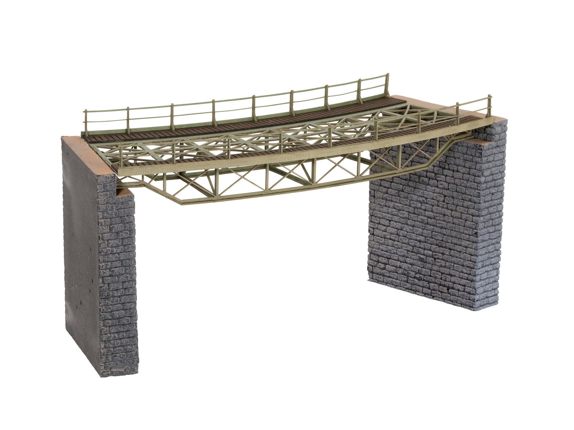 NOCH Brückenfahrbahn, gebogen, Laser-Cut Modellbau Brücke, 437 mm Radius, ideal für Spur H0 Dioramen