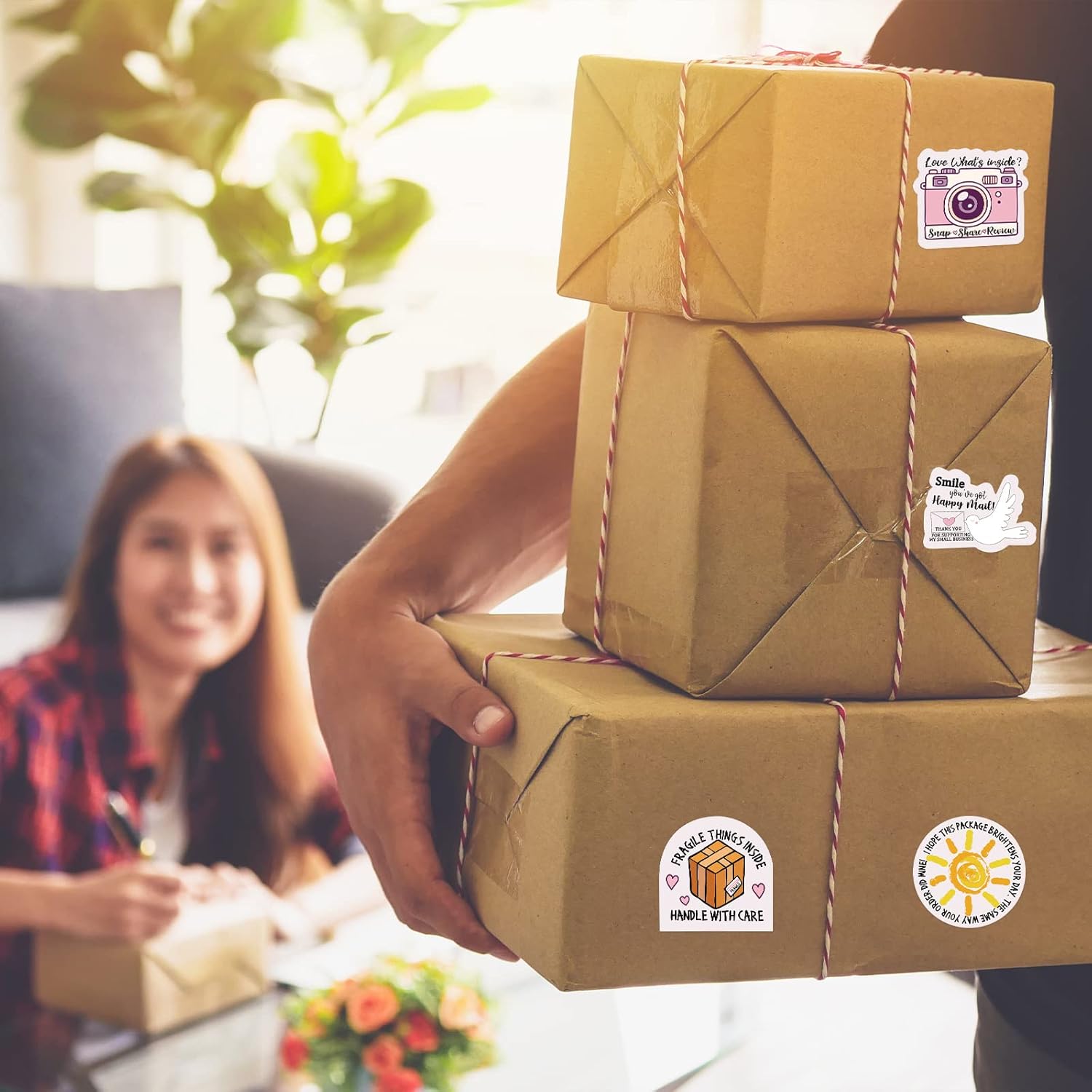 500 Pieces Thank You Stickers Small Business Shop Business Stickers Package Labels for Envelope Seals Gift Bags Packaging, 4 Styles, 1.77 Inches - Image 6