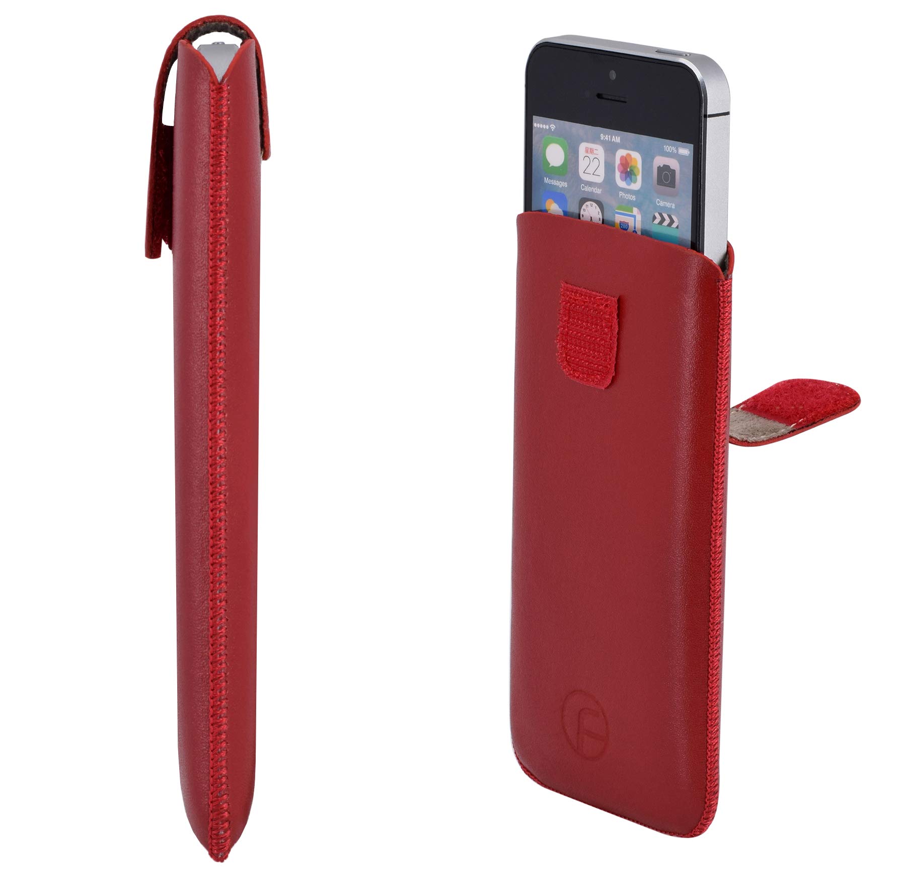 Favory Original Etui Tasche für Artfone CS182 Leder Etui Handytasche Ledertasche Schutzhülle Case Hülle Lasche mit Rückzugfunktion* in rot