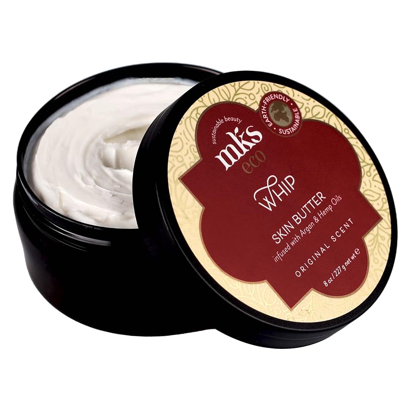 Earthly Body MKS eco Whip manteiga corporal com óleo de argan marroquino, óleo de semente de cânhamo, óleo de jojoba e manteiga de karité, 100 g