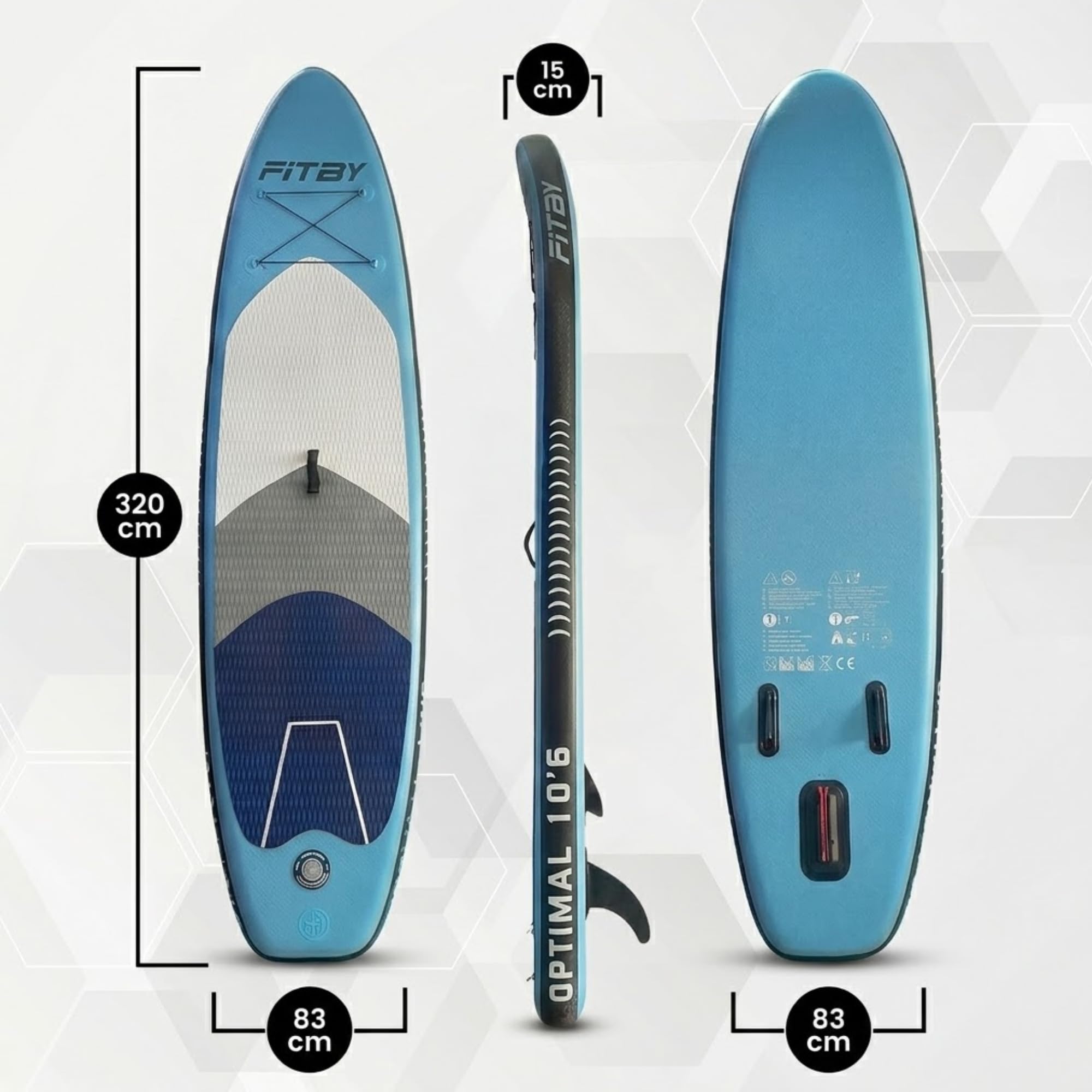 Planche de Stand up Paddle Gonflable 310 cm PVC Léger pour Tous Niveaux