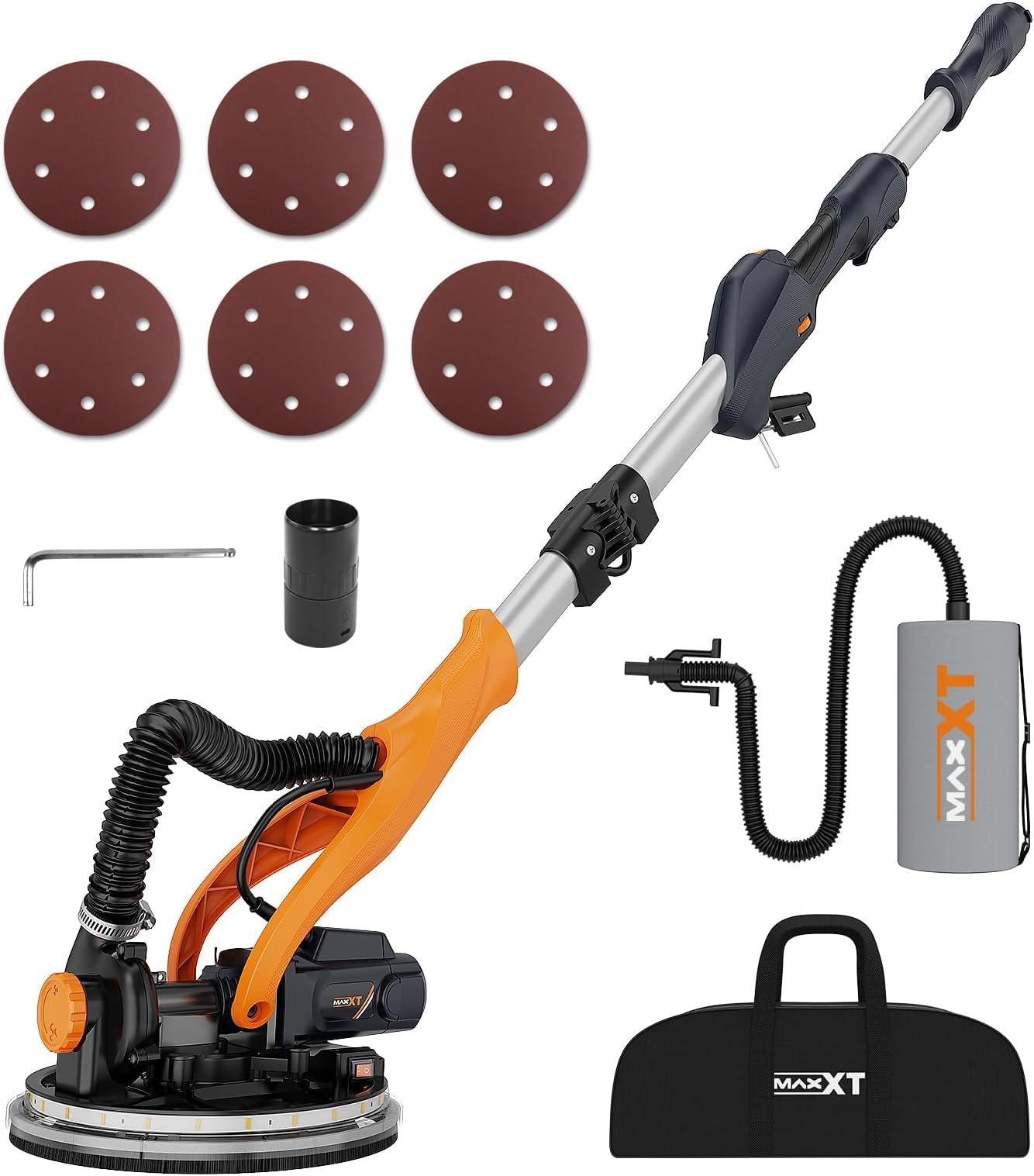 Levigatrice Per Cartongesso STANLEY 750W - Luce LED, Manico Estensibile, Professionale - Foto 5