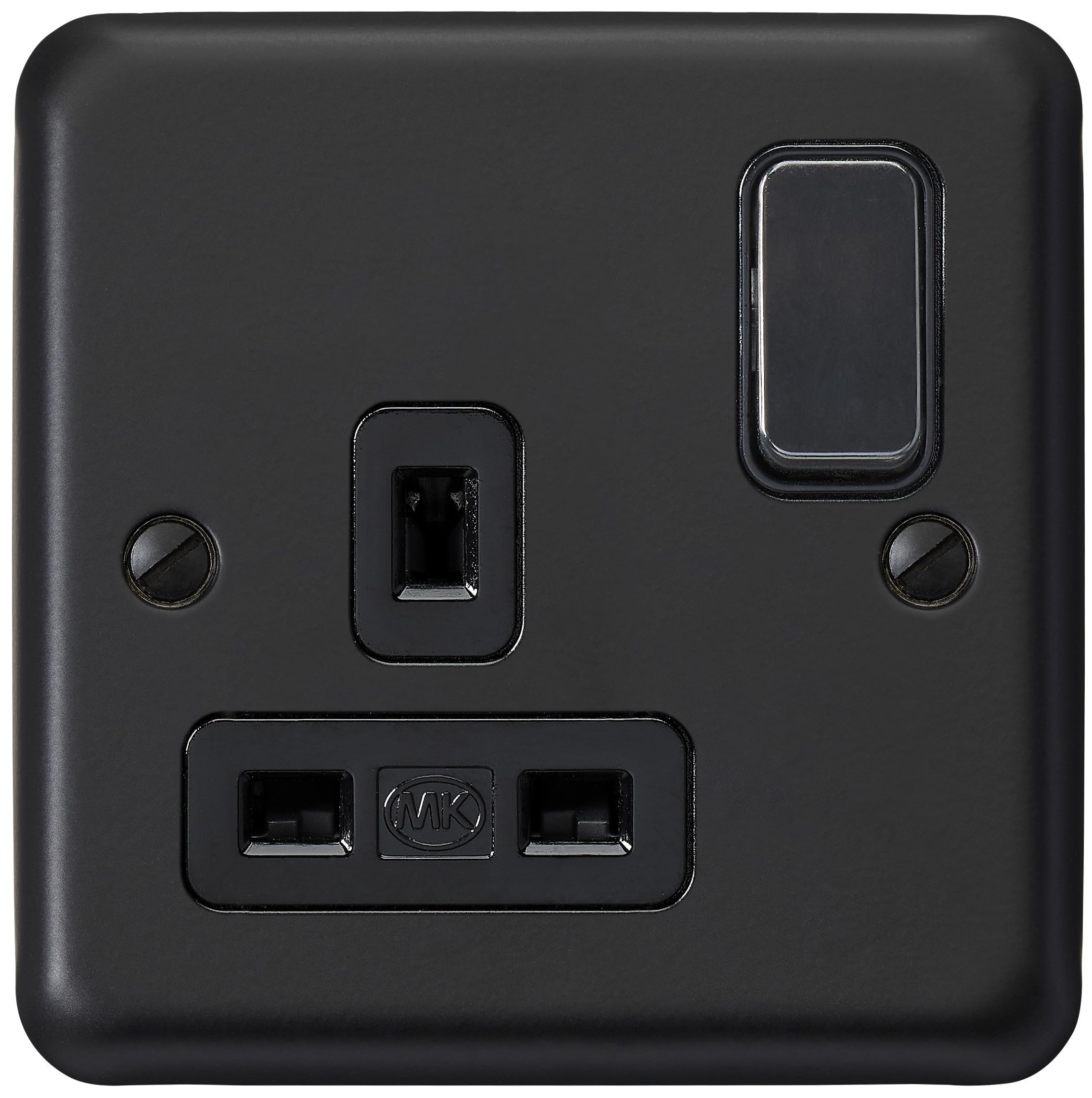 Mk Electric Black Mk Albany Plus 13A 1-Gang Socket, Matt