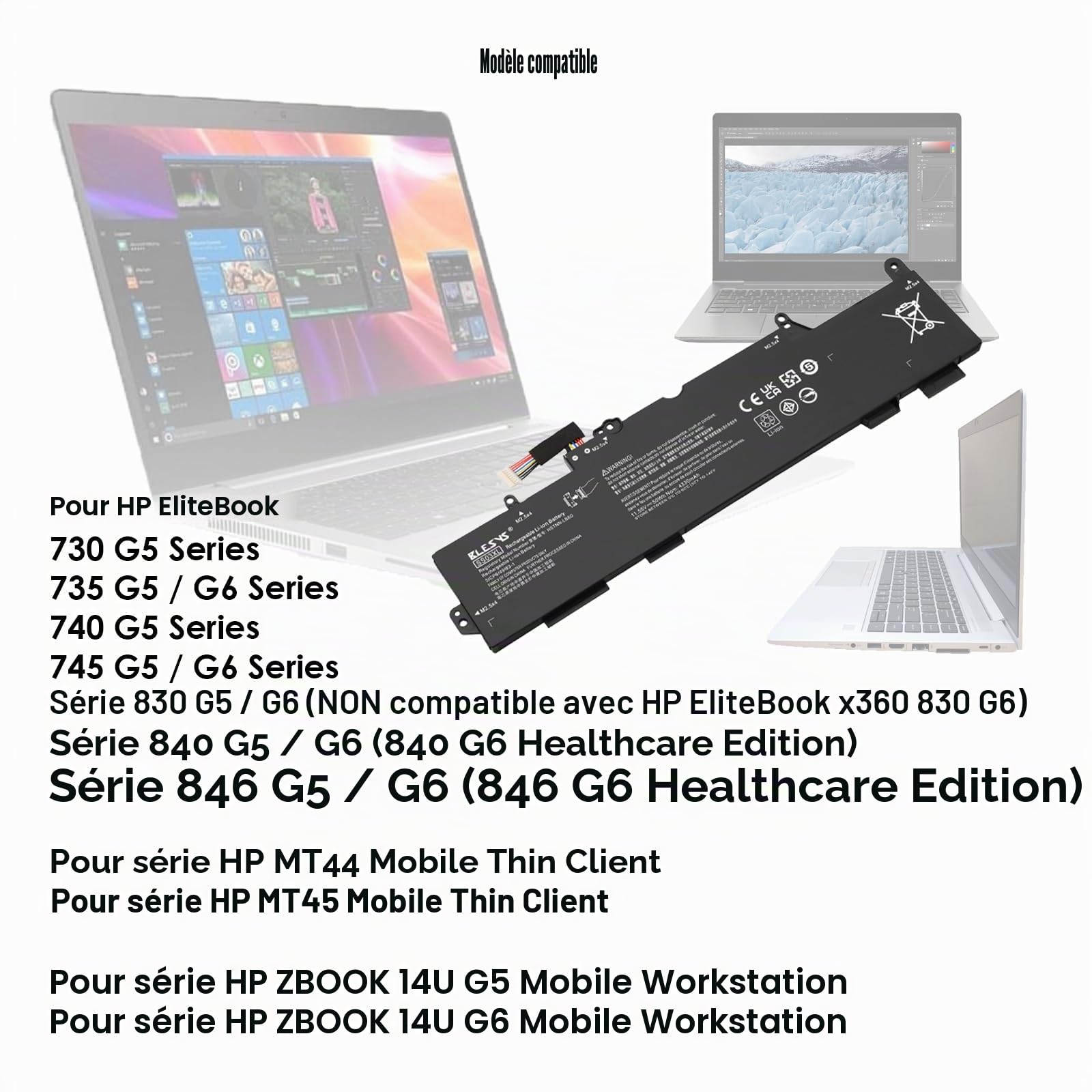 BLESYS SS03XL 933321-855 Batterie pour HP EliteBook 840 G5 840 G6