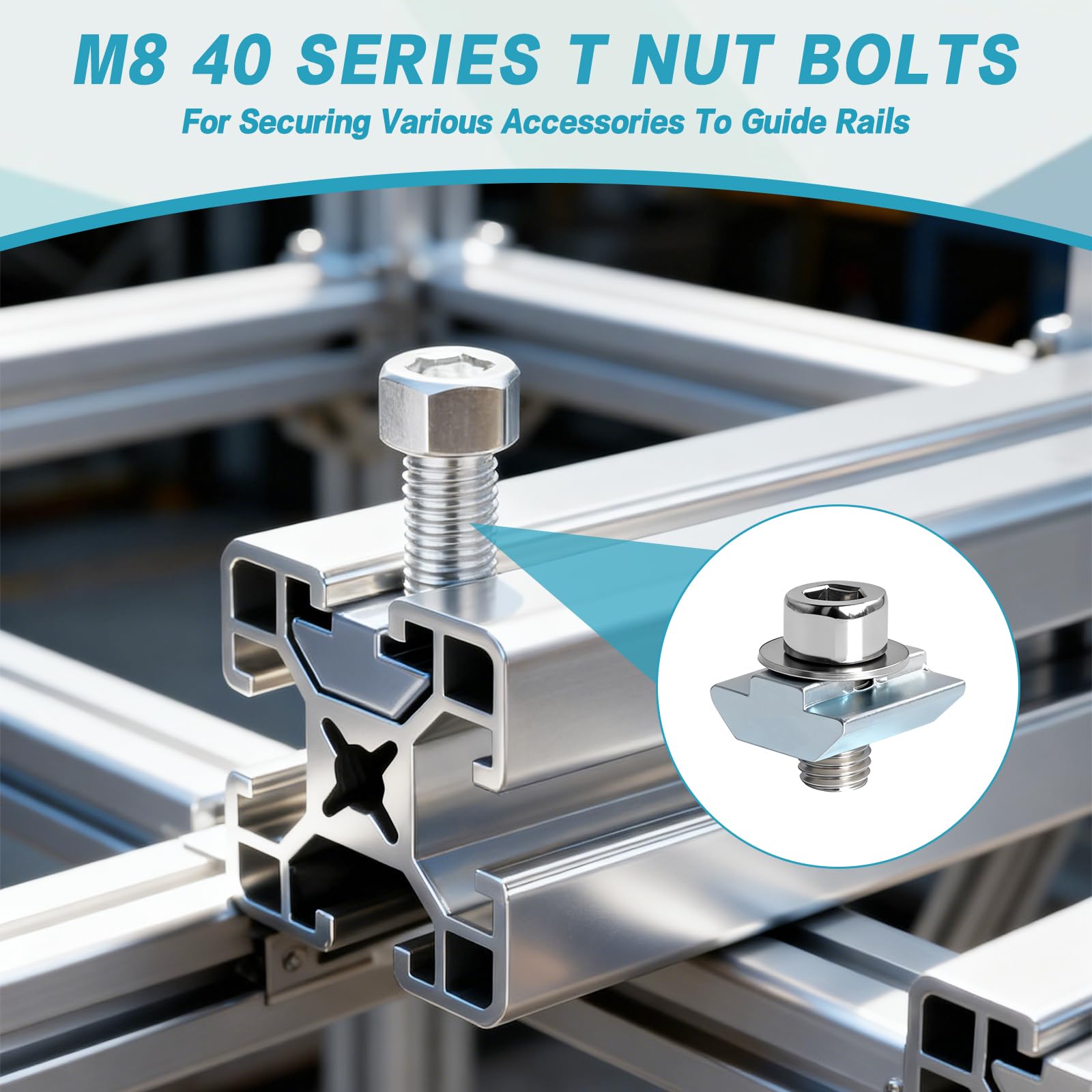 15 Stuks Schuifmoeren M8 Groefstenen Voor Aluminium Profiel T-Groefrail 4040 - Roestvrij Stalen Glijmoer Voor C-Rail Extrusiesleuf Standaard 40-Serie