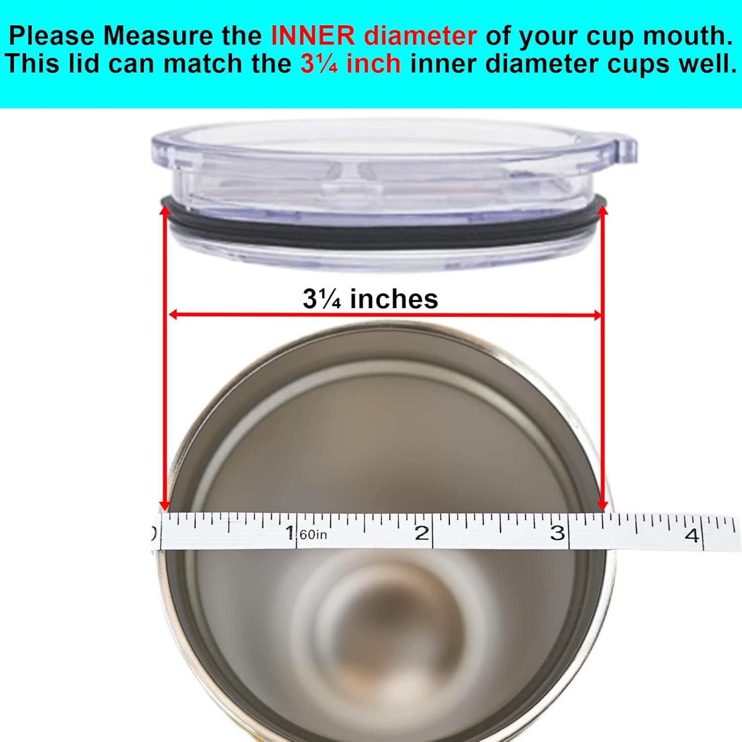 2 Pack 20 oz tumbler lids replacement, Spill Proof Splash Resistant Lids Mug Topper Fit for Rambler and More Coffee Mugs - Image 2