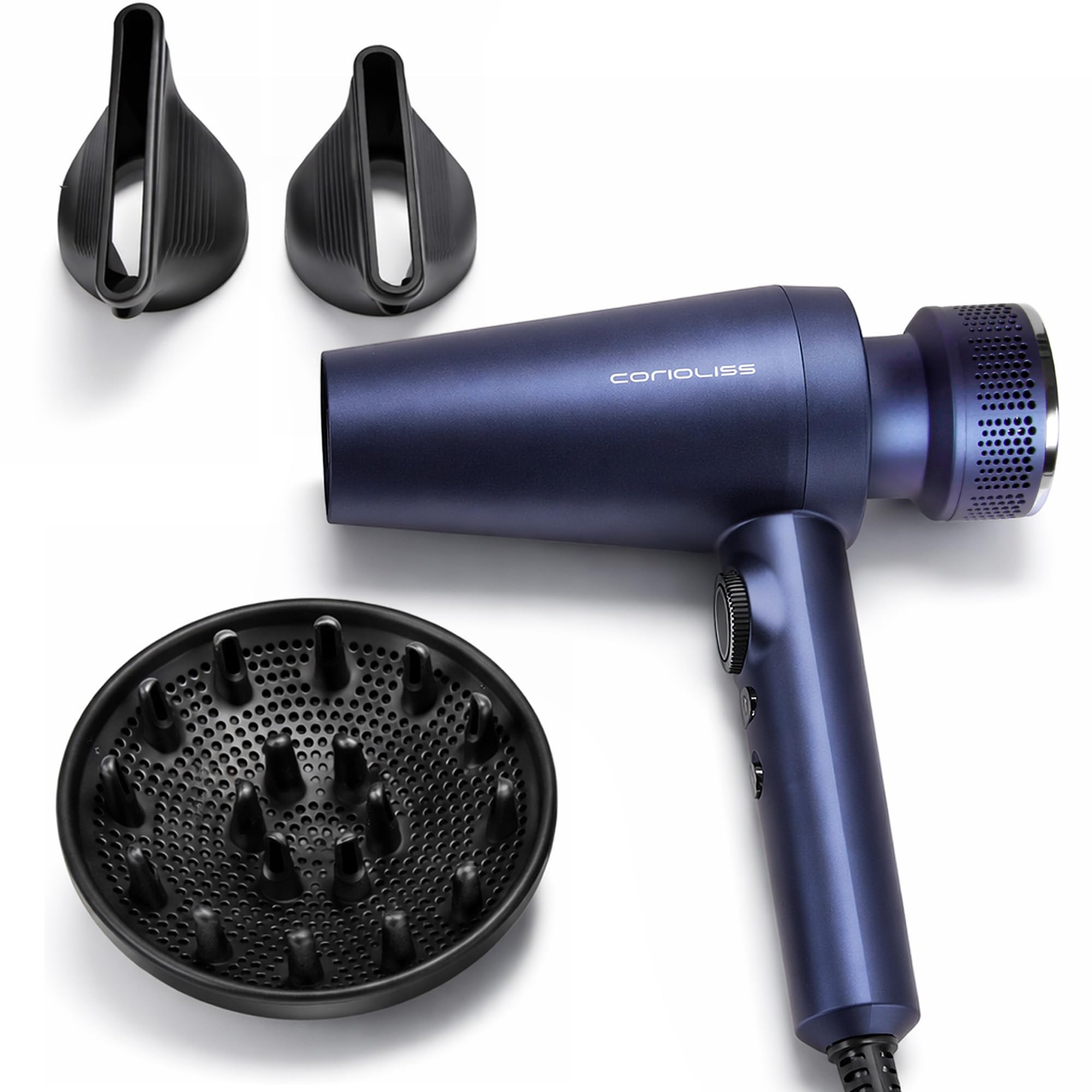 Corioliss Mistral Secador de Pelo Profesional 2000W, Potente, Ligero y Silencioso, Motor BLDC Iónico Antiencrespamiento con Difusor y 2 Boquillas