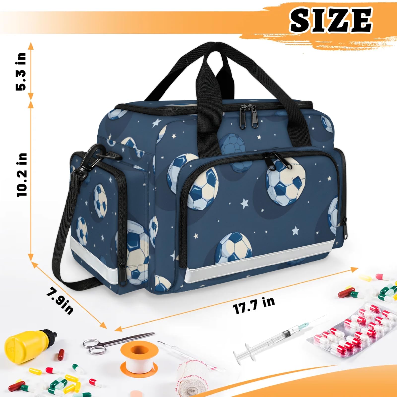 GzLeyigou First Aid Bags Empty, Sports Soccer Emergency Bag First Aid Kit Multiple Compartment Kit Carrier On Call Trauma Bag For Paramedics Emergency Medical Supplies Kit