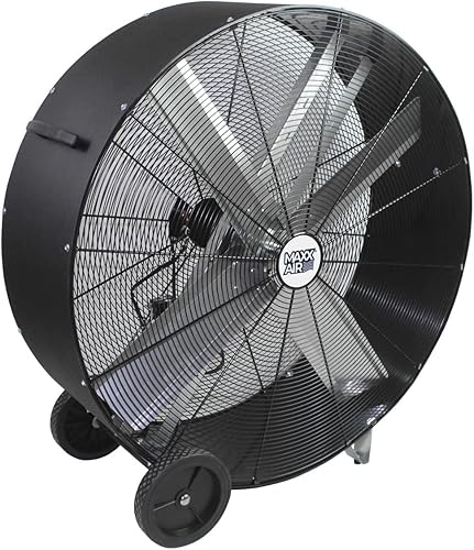 Miniatura 5 de Maxx Air Ventilador industrial de barril de transmisión por correa de 42 pulgadas, resistente a daños y abolladuras