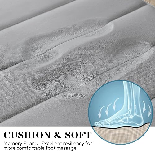 Miniatura 2 de BYSURE Juego de 2 tapetes de baño de espuma viscoelástica de terciopelo antideslizantes y lavables (20 x 32 pulgadas + forma de U de 20 x 24