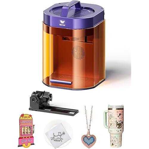 WECREAT Lumos Dual (3W IR+10W Diode) Laser Engraver for Tumblers, with Rotary Pro, Colorful Metal Engraving, 4000mm/s Speed, Curved Surface Engraving, Laser Engraving Machine for Craft Fair Events DIY