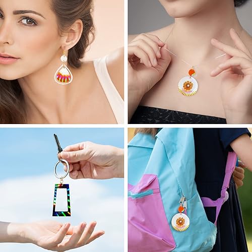 Miniatura 5 de 3 pares de moldes de resina para aretes, molde holográfico de forma redonda, moldes de resina epoxi, moldes de silicona para manualidades, llavero,