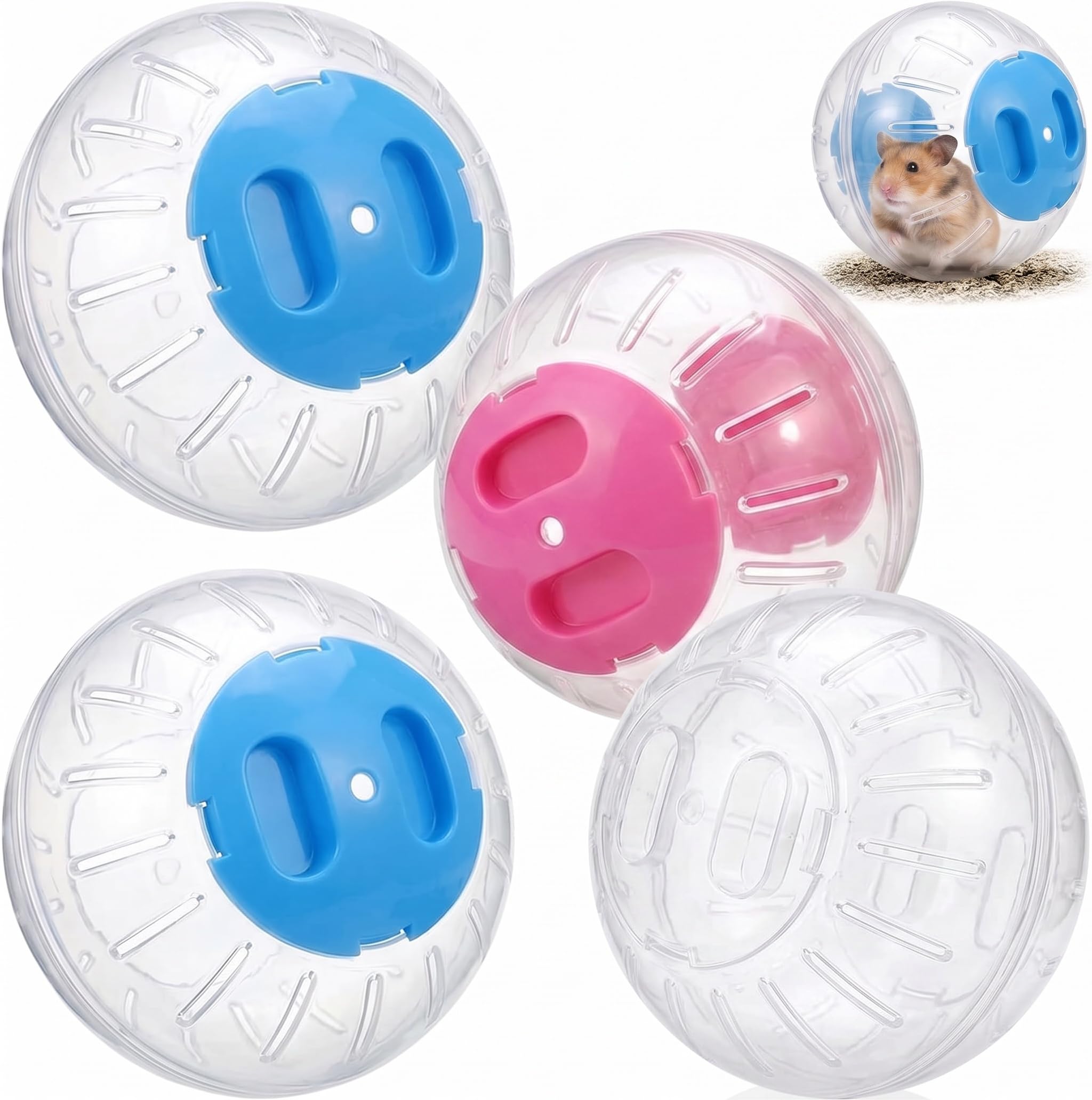 4 Pcs Hamster Ball, 10 × 10cm Transparent Dwarf Hamster Exercise