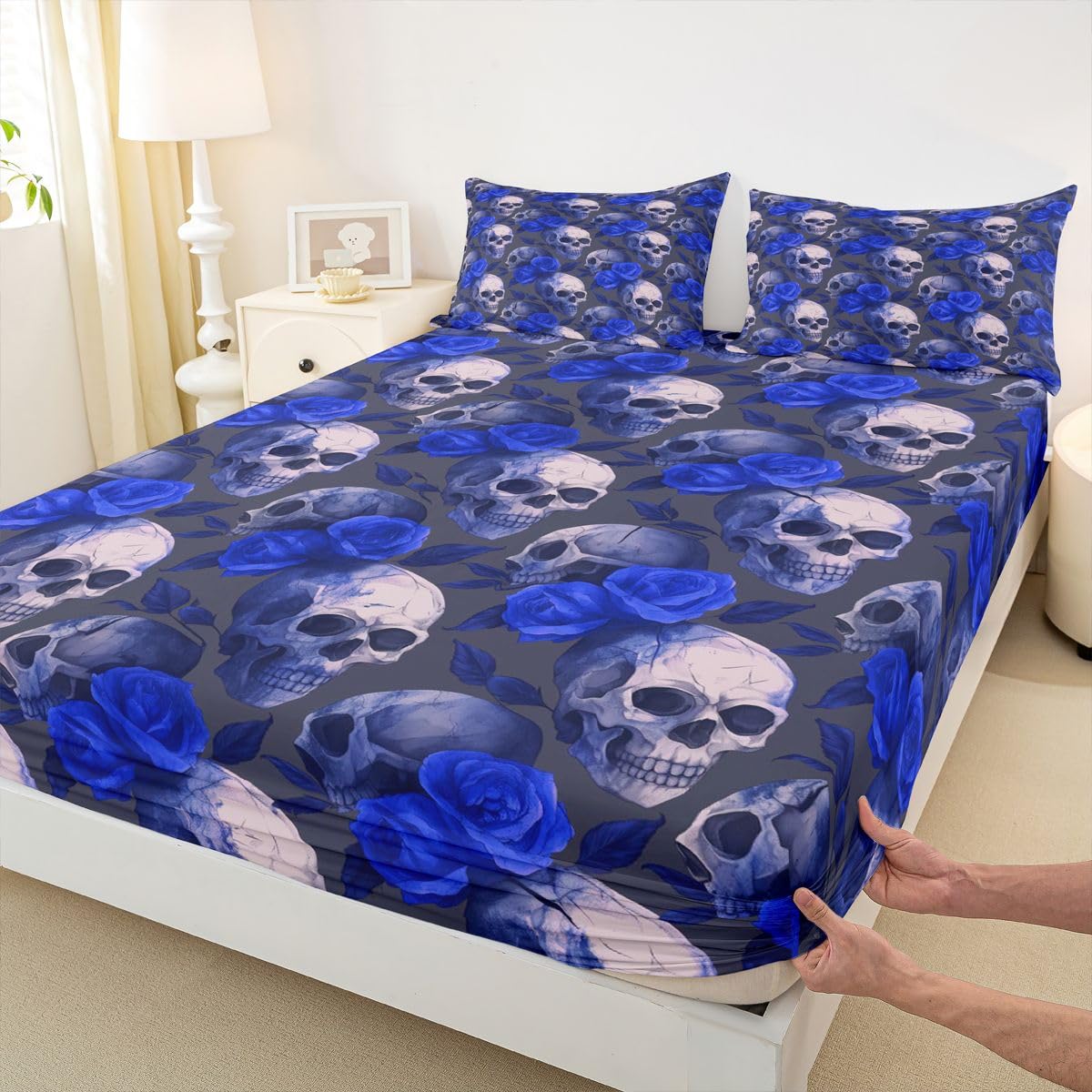 Homewish Niebieska Róża Czaszka Zestaw Król