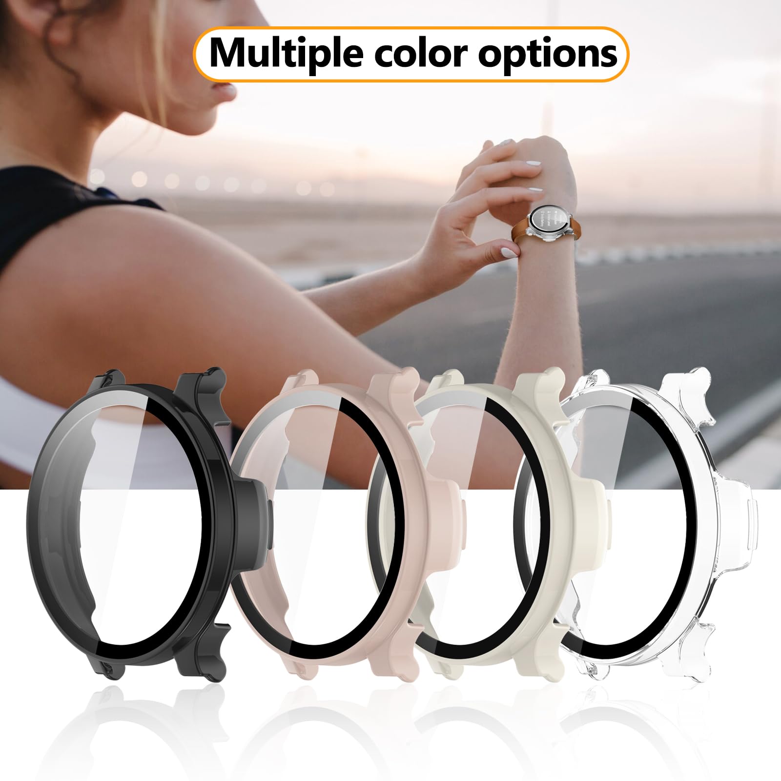 Lot de 2 coques de protection d'écran pour Garmin Lily 2 Active - Couverture complète - Accessoires de protection en verre trempé intégré