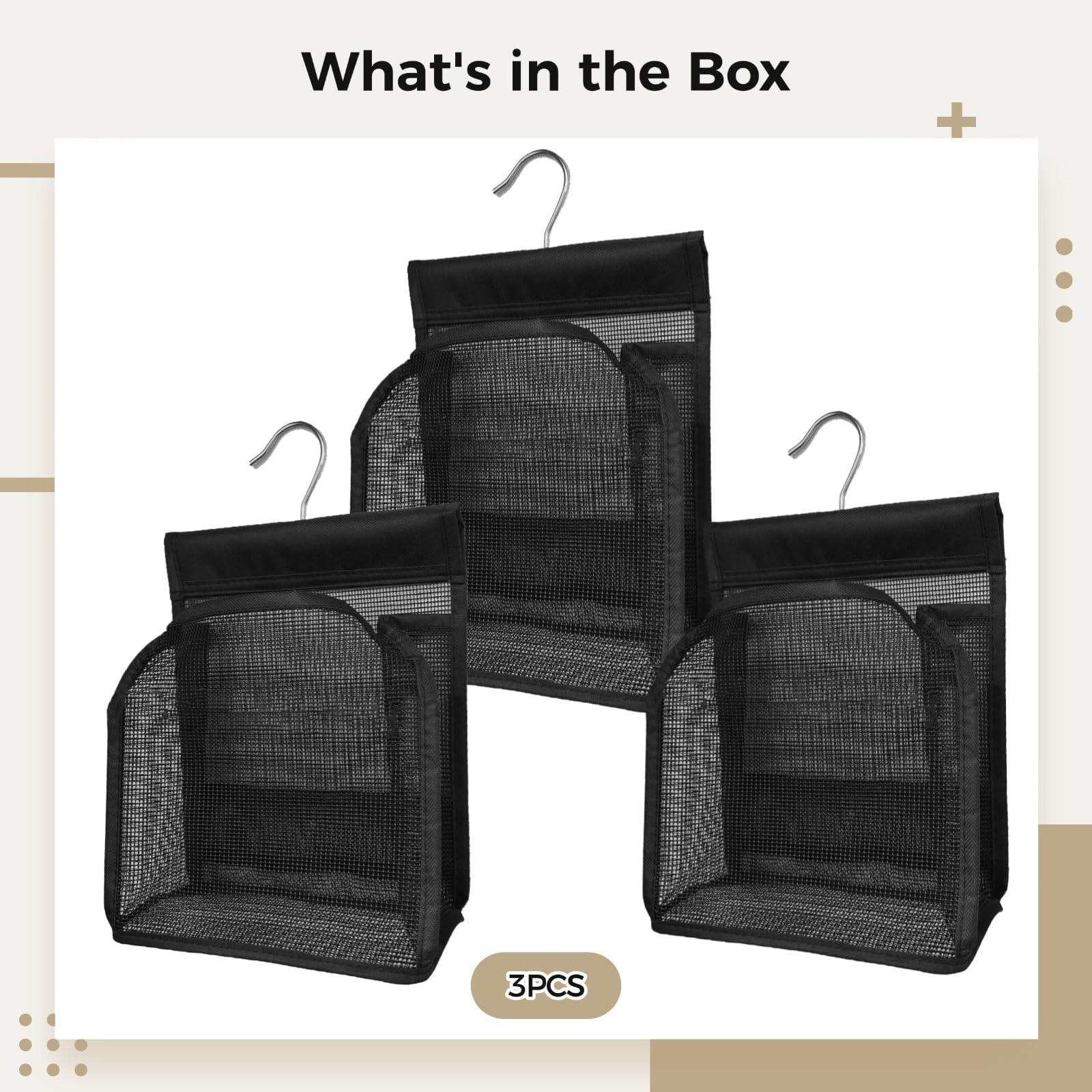 3 cesti da bagno sospesi in rete per doccia, organizer portatile per il bagno per dormitorio e appartamento, borsa portaoggetti da appendere per il bagno, con gancio per appenderlo facilmente