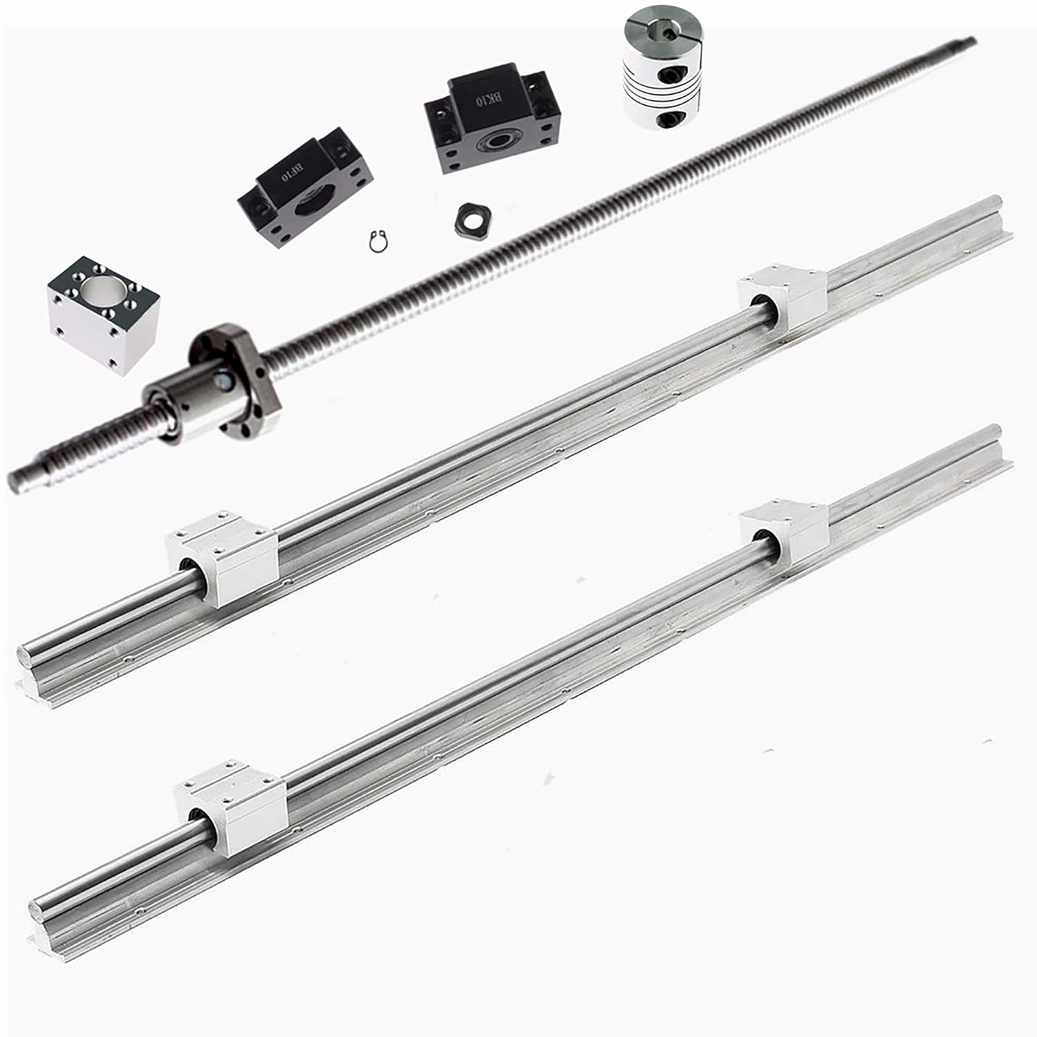 Linear Rail Guide SBR20 600mm kit + Ballscrew RM1605 SFU1605-650mm Linear Rails Support CNC Kit Linear Shaft Optical Axis for CNC Automated Machines and Equipments