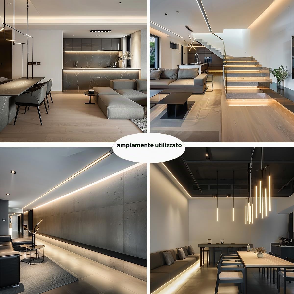 TOPAI Striscia LED 24V COB 5M Bianco Naturale 4000K Impermeabile IP67 | Diffuso Neon Strip LED Alta Luminosità 11W/M CRI>90, Autoadesiva Tagliabile uso Interno ed Esterno
