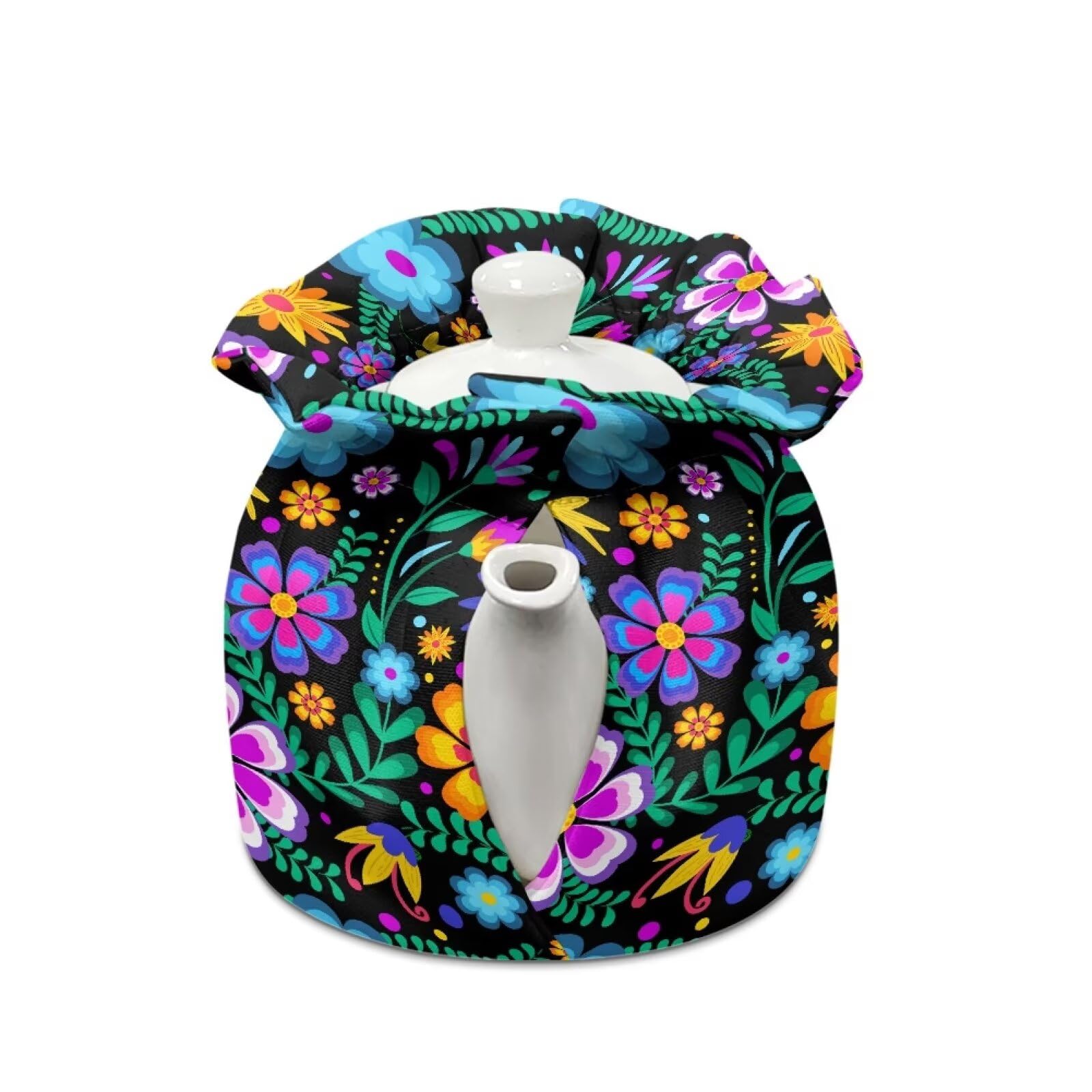Hechitok Tropical Flower Tea Cozy for Teapot, Large Teapot Insulation Cover Kettle Cover Keep Warm Tea Pot Cover Teapot Protective Cover