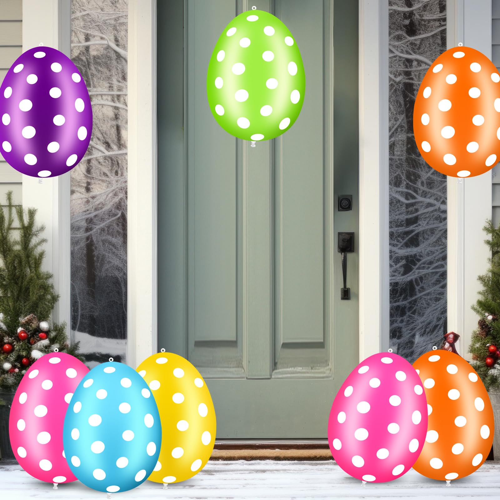 Confezione da 24 uova di Pasqua gonfiabili, decorazioni pasquali gonfiabili per esterni