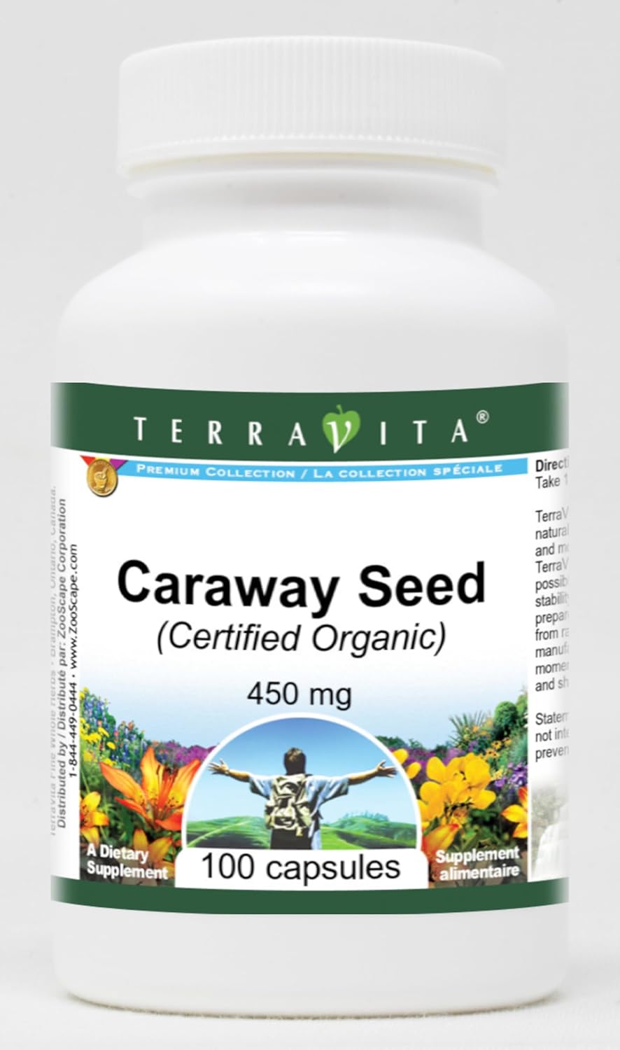 Caraway Seed (Certified Organic) - 450 mg (100 Capsules, ZIN: 517591) - 3 Pack