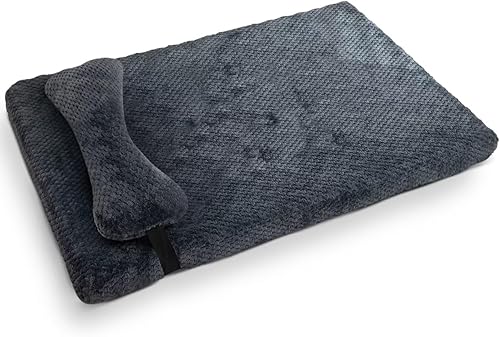 Miniatura 6 de huraty Cama ortopédica para perros con almohada de cojín, tapete de cama de felpa suave para mascotas, parte inferior antideslizante, colchón