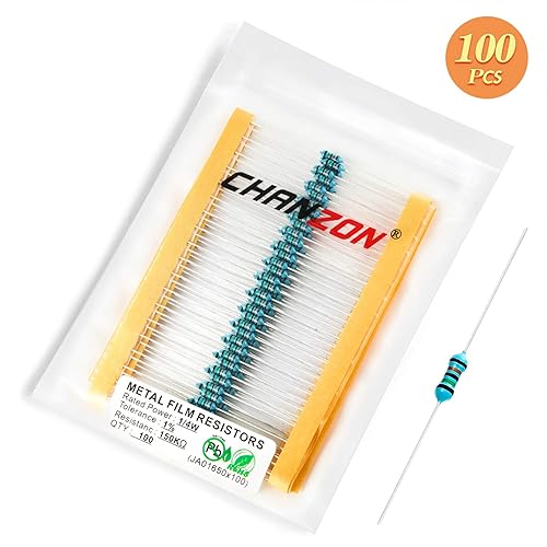 Vista 148 de Chanzon 100pcs 1/4W (0.25W) 33K Ω ohmios Resistencia fija de película metálica 0.01 ±1% Tolerancia 33KR MF Resistencias de orificio pasante