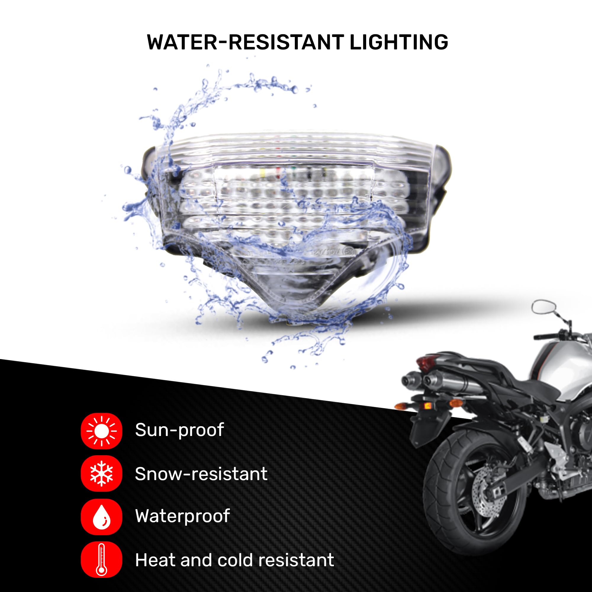 aVDB-moto Luces de freno LED con intermitentes integrados Compatible con Yamaha FZ6 N F Fazer 600 2004/2014 (Tintado)