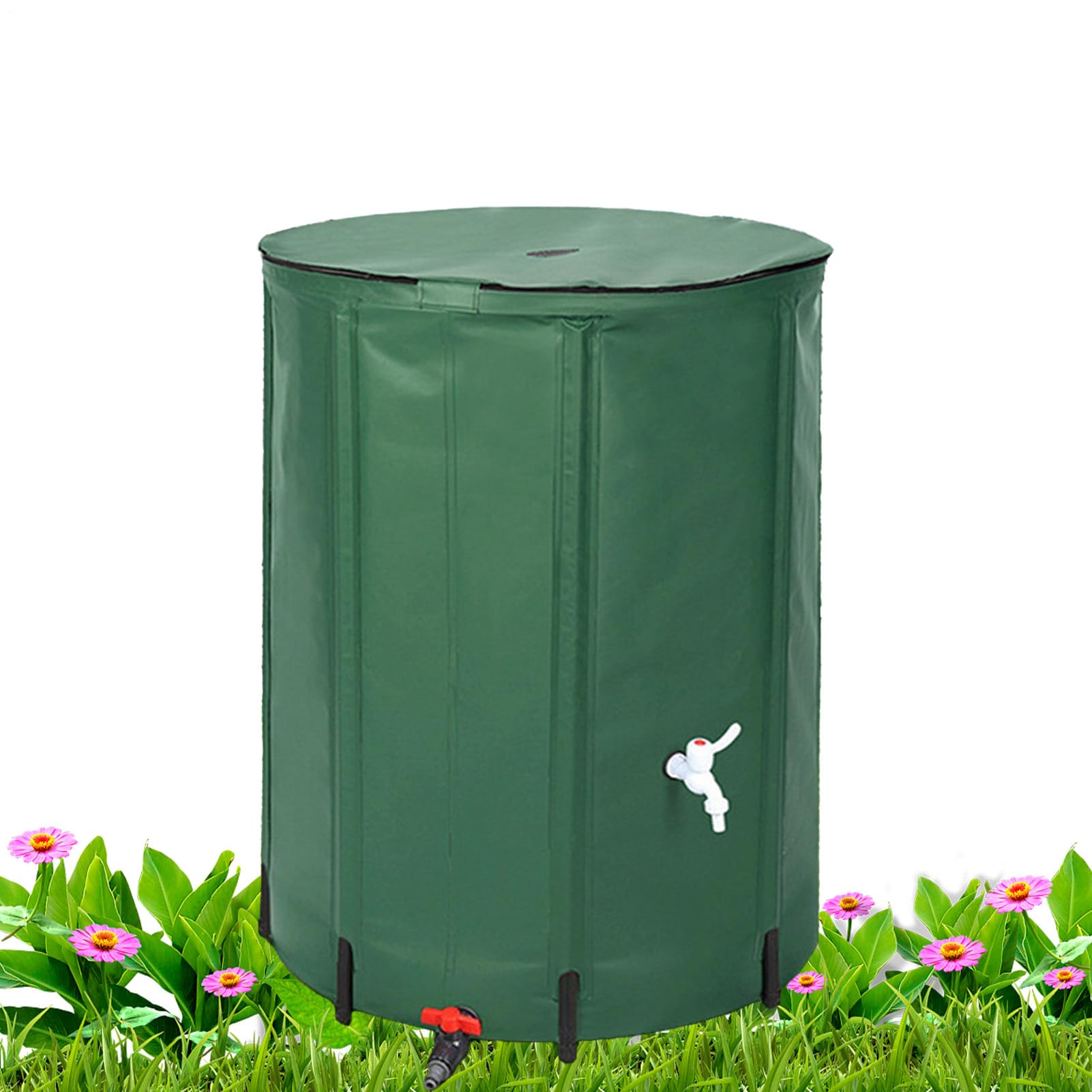 Barile di raccolta 'acqua piovana – serbatoio pieghevole da 26 galloni in | PVC, per esterni | Lawn Waters Catcher Container, di conservazione di emergenza, tappi filtranti, troppopieno per