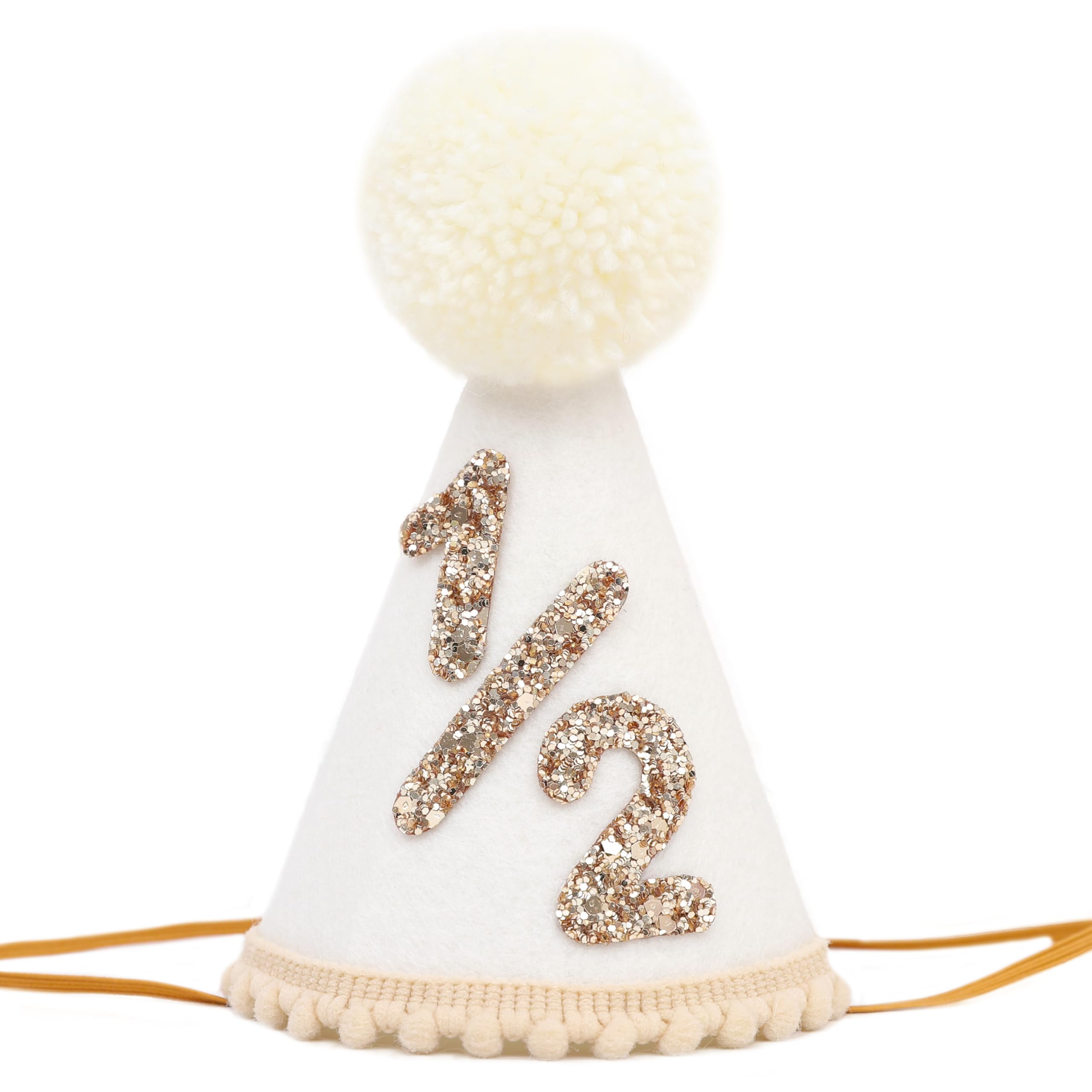 Photo 1 of Girl/Boy 1/2 Birthday Hat - 6 Months Birthday Decorations,1/2 Way To One Decoration,1/2 Way To One Decoration (Beige)