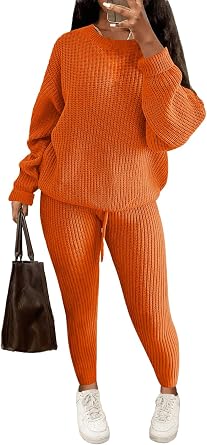 Nimsruc Sweater Lounge Sets For Women Knit Set