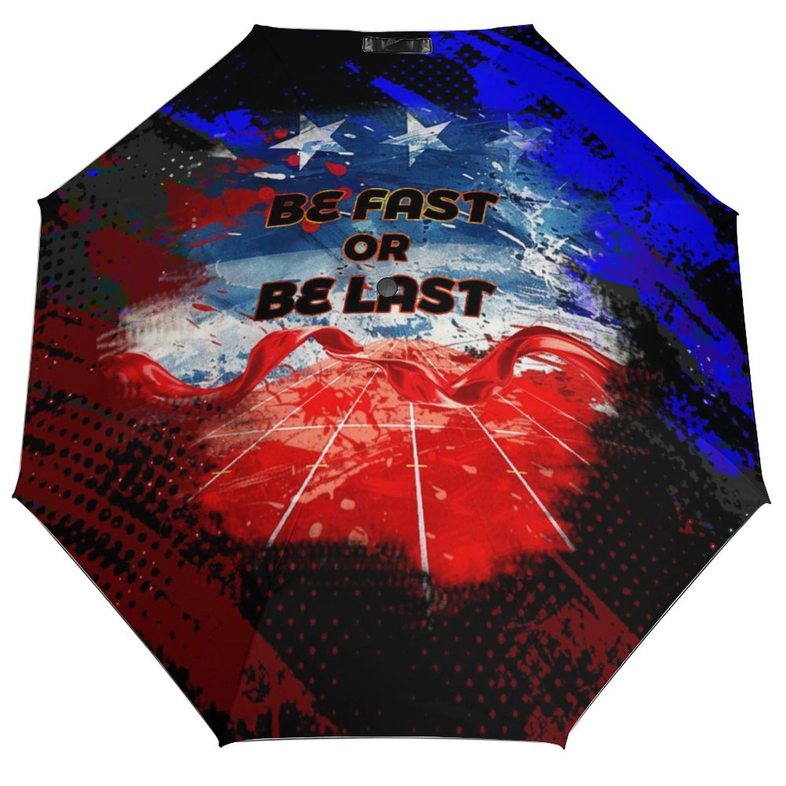 Pfofrlofafa American Flag Track And Field Windproof UV Umbrella Auto Open Close 3 Folding Strong Durable Compact Sun Umbrella Lightweight