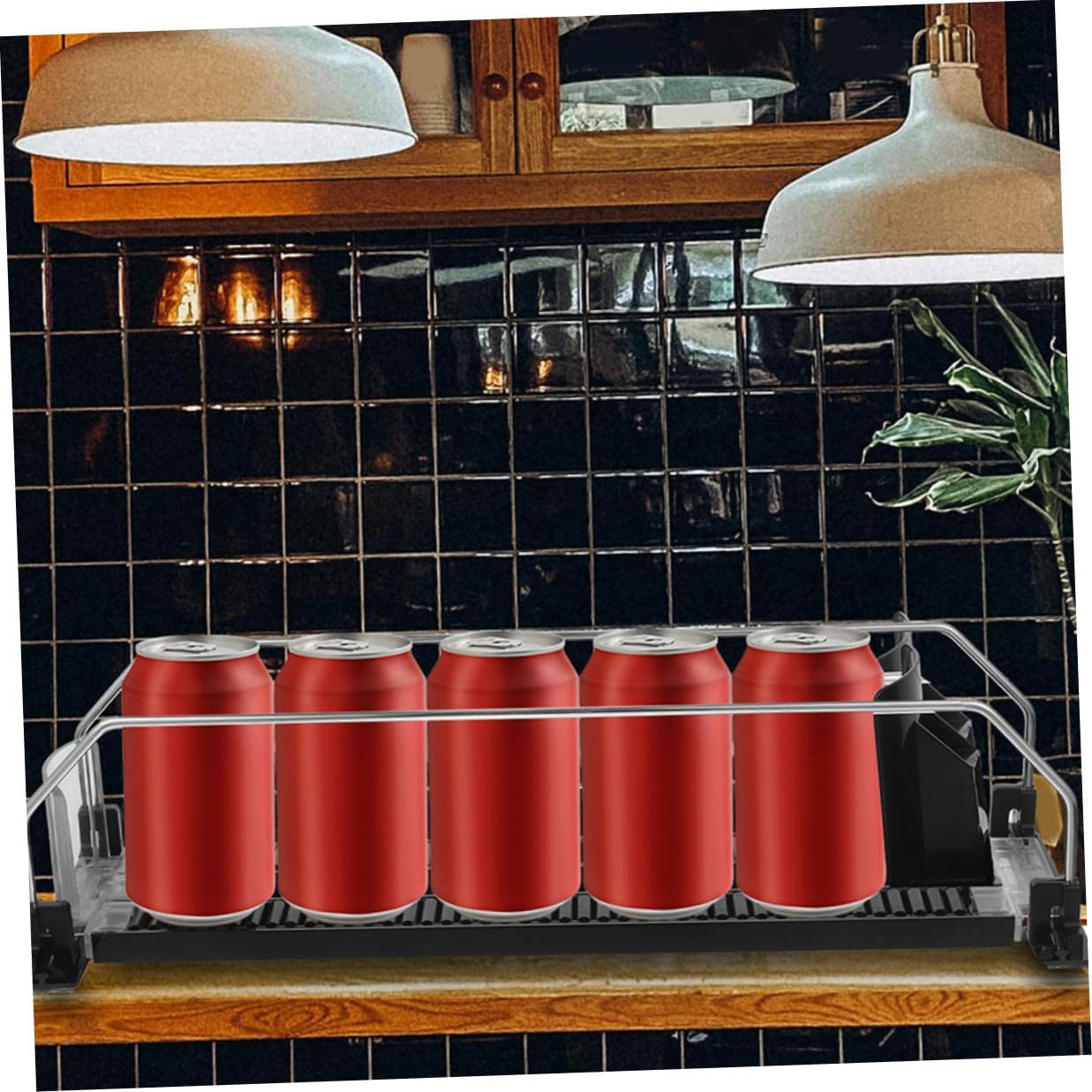 OSALADI Automatic Pusher Fridge Can Organizer Smooth Surface Drinks Dispenser for Soda Beer Bottles Easy Install Neat Storage for Refrigerator