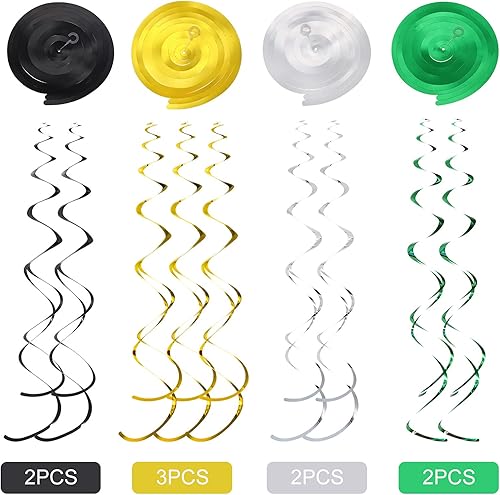 Miniatura 5 de 30 piezas de decoración de remolinos colgantes de abeja, amarillo y negro dulce como puede abeja, fiesta de cumpleaños, techo de aluminio para