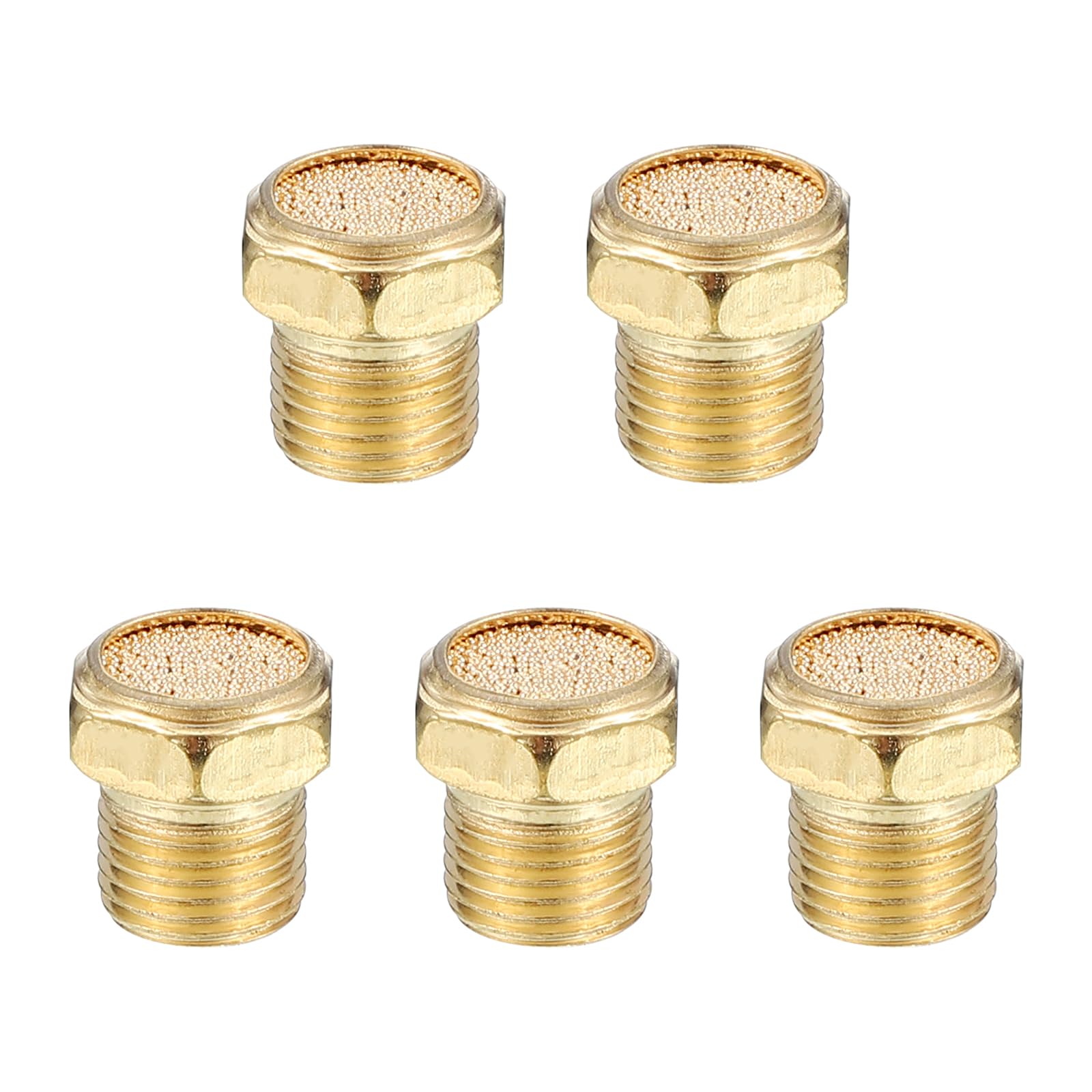 PATIKIL Silenziatori Pneumatici G1/8" Marmitta Riduzione Rumore Bronzo Sinterizzato 5 Pezzi