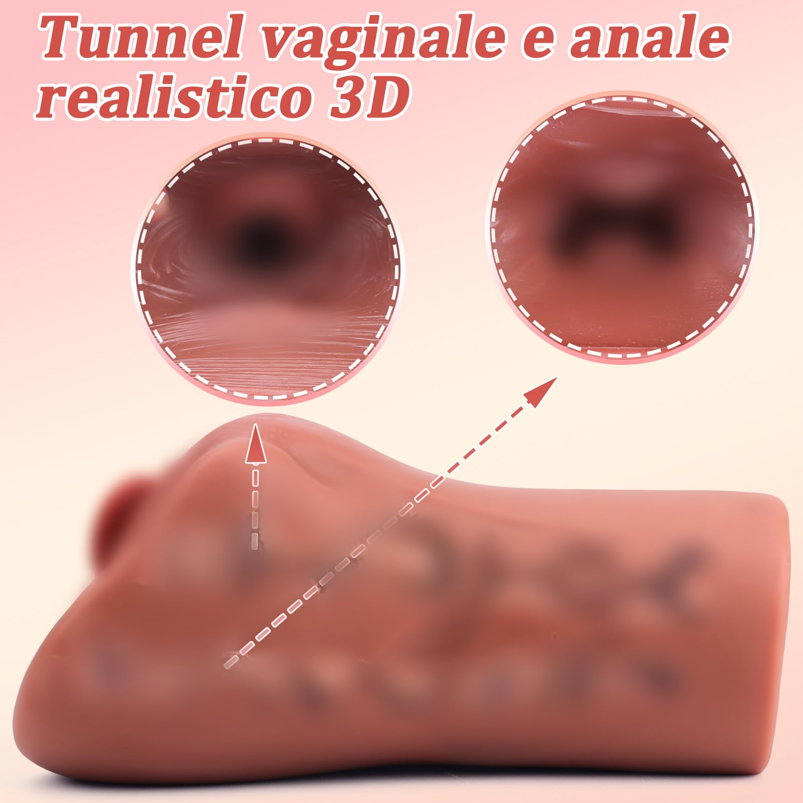 742G 3IN1 Realistico Masturbatore Uomo, Sex Toys Realistico Masturbarsi con 3D Vagina Finta Anale Pompino Giocattolo Del Sesso per Gli Uomini, Sexy Shop Hot Oggetti Sex Toysper per Uomini Sex Toy Uomo