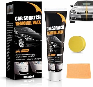 Kratzer Entferner Auto 120ml für die Autopflege, Polierwachs für Autofahrer gegen leichte Lackkratzer, Swirls und Gebrauchsspuren, inklusive Schwamm und Tuch